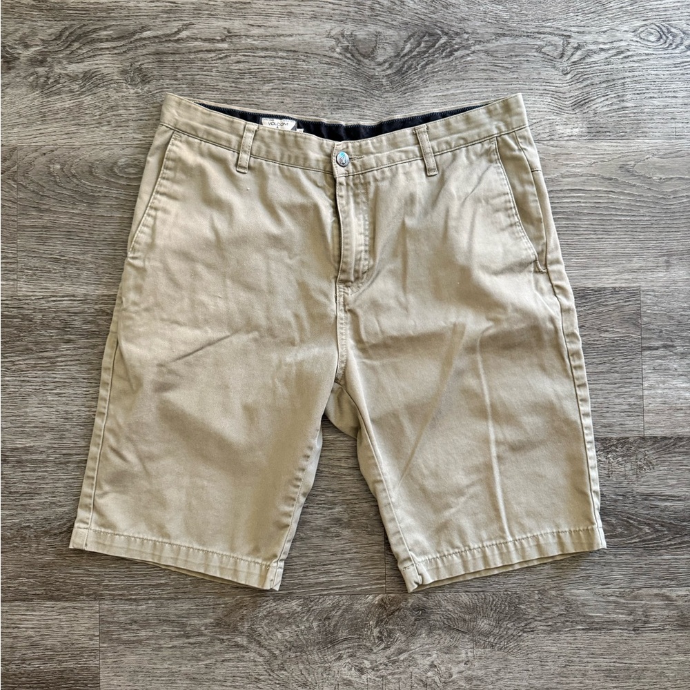 Volcom Men's Beige Flat Front Shorts